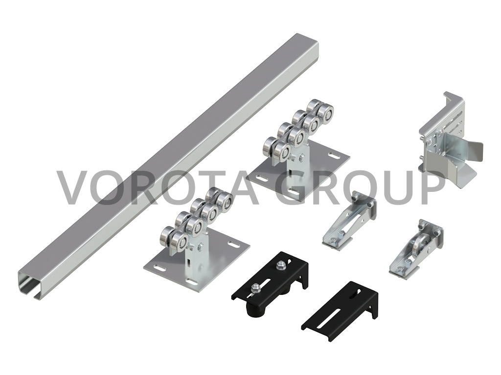 Система роликов и направляющих для балки х/к 71х60х3,5 L=8000мм